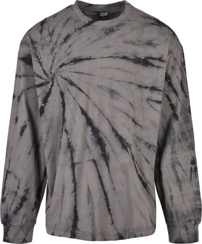 Urban Classics Boxy Tye Dye LS Tričko s dlouhým rukávem cerná/šedá