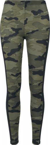 Urban Classics Ladies Camo Stripe Leggings Leginy lesní / černá