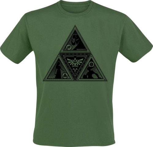 The Legend Of Zelda Triforce Tričko tmave zelená