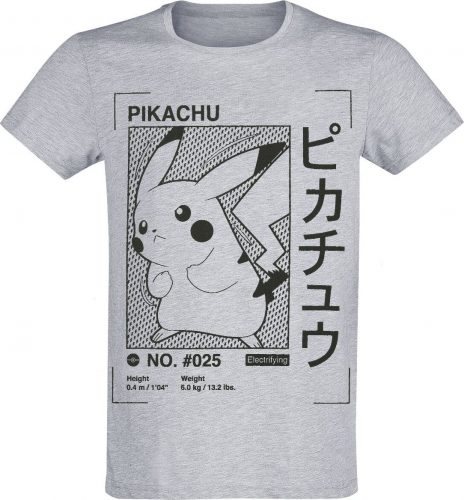 Pokémon Pikachu Tričko šedá