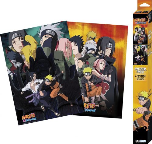 Naruto Sada 2 ks plakátů Shippuden - Ninjas Chibi Design plakát vícebarevný