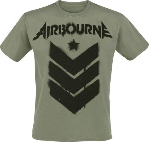 Airbourne Stencil Stripes Tričko olivová