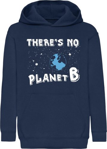 There's No Planet B Kids - There's No Planet B detská mikina s kapucí námořnická modrá