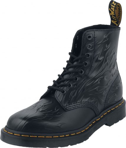 Dr. Martens 1460 Black Flame Polished Smooth boty černá