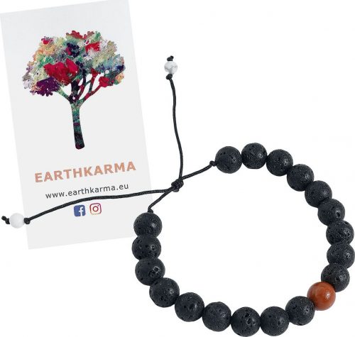 Earthkarma Lava Stone náramek cerná/cervená/bílá