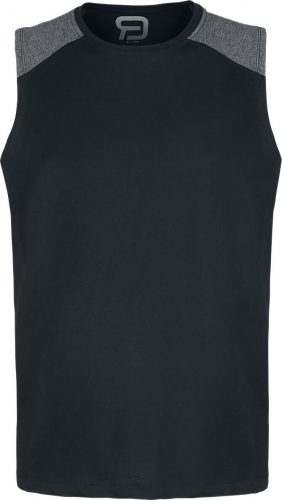 RED by EMP Černě/šedý top s klasickým výstřihem Tank top cerná/šedá