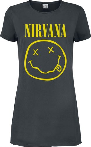 Nirvana Amplified Collection - Smiley Šaty charcoal