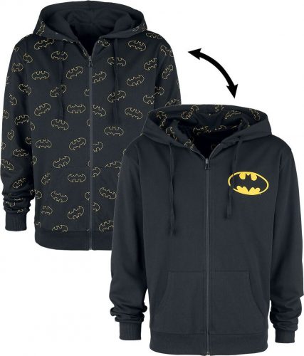 Batman Logo Mikina s kapucí na zip černá