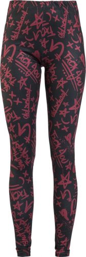 RED by EMP Leggings mit Graffiti-Print Leginy cerná/bílá