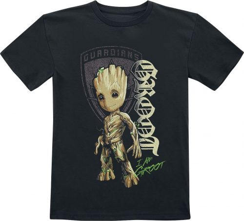 Strážci galaxie Kids - 2 - Groot Shield detské tricko černá