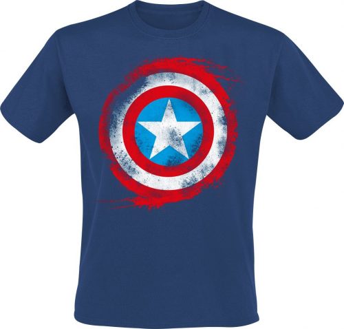 Captain America Shield Logo Tričko námořnická modrá