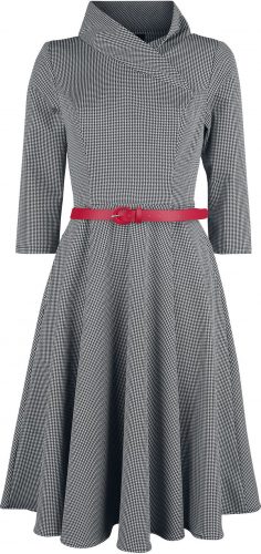 H&R London Šaty Preppy Šaty cerná/bílá