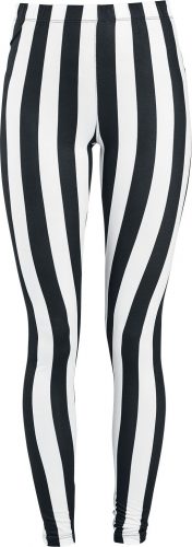 Gothicana by EMP Schwarz/weiß gestreifte Leggings Leginy cerná/bílá