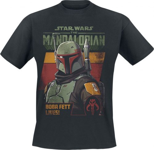 Star Wars The Mandalorian - Boba Fett Lives Tričko černá