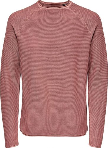 ONLY and SONS Tričko ONSDextor Life Washed Raglan Mikina hnědá