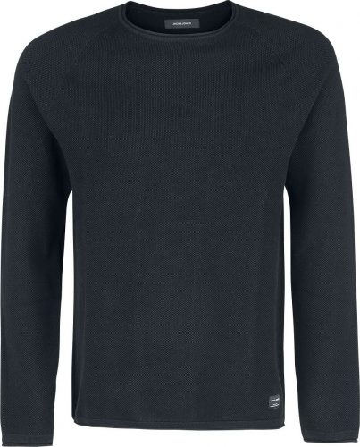 Jack & Jones JJEHILL KNIT CREW NECK Mikina černá