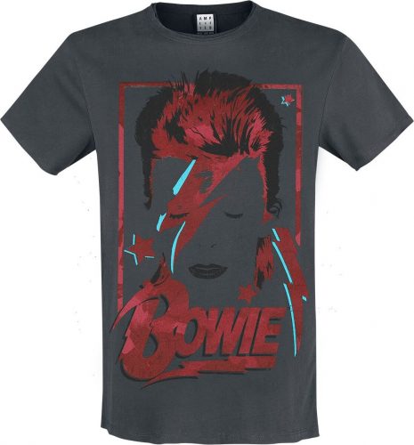 David Bowie Amplified Collection - Aladdin Sane Tričko charcoal