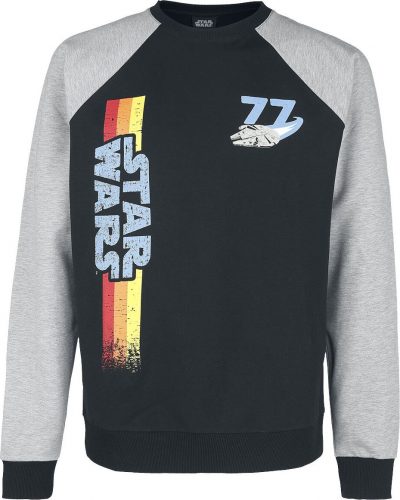 Star Wars Retro - 77 Mikina skvrnitá černá / šedá