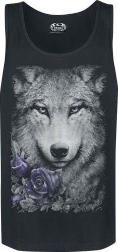 Spiral Wolf Roses Tank top černá