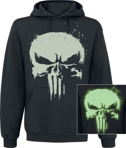 The Punisher Glow In The Dark Skull Mikina s kapucí černá