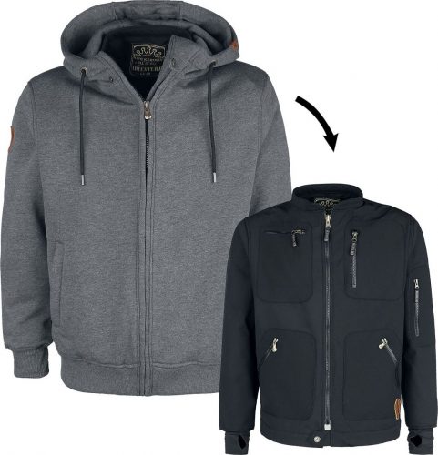 King Kerosin Hooded Jacket Mikina s kapucí na zip prošedivelá