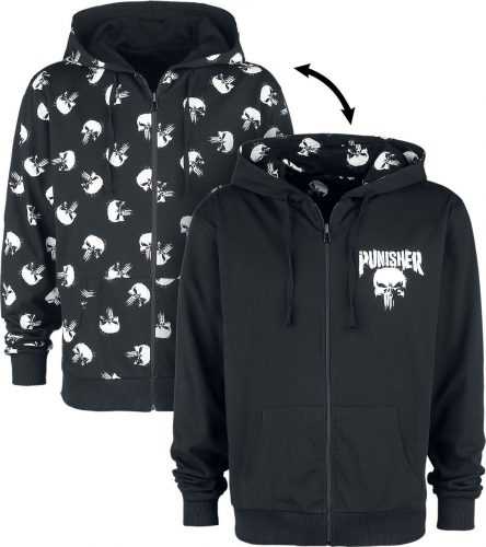 The Punisher Skull Mikina s kapucí na zip černá