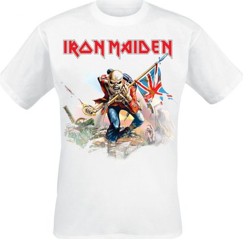 Iron Maiden Trooper On White Tričko bílá