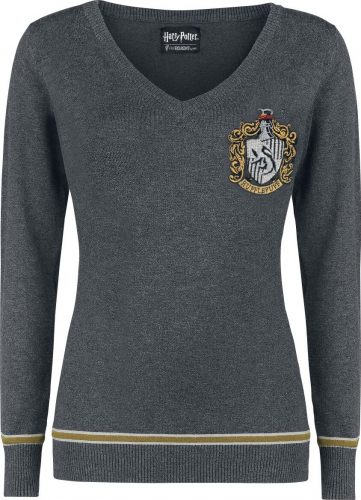 Harry Potter Hufflepuff Dámnský svetr šedá/žlutá