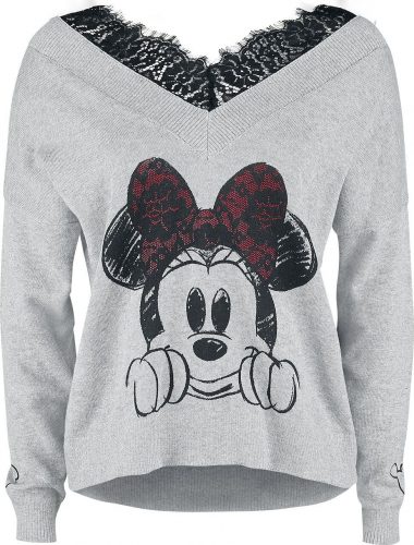 Mickey & Minnie Mouse Minnie Maus Dámnský svetr prošedivelá