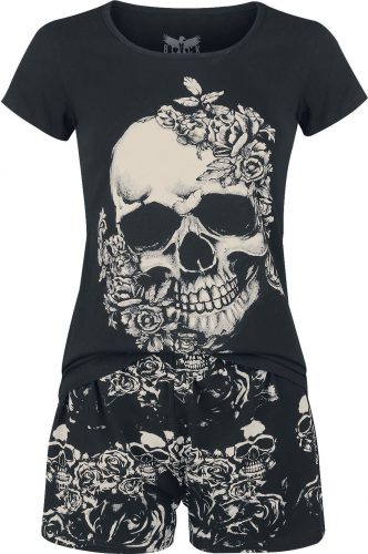 Black Premium by EMP Pyžamo Roses and Skulls pyžama černá