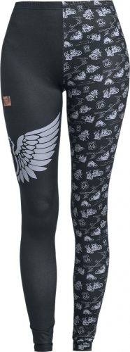 Rock Rebel by EMP Rock Rebel X Route 66 - Schwarze Leggings mit großem Print Leginy černá