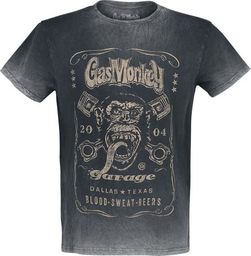 Gas Monkey Garage Vintage Logo Tričko černá