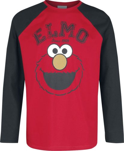 Sesame Street Elmo Since 1969 Tričko s dlouhým rukávem cerná/cervená