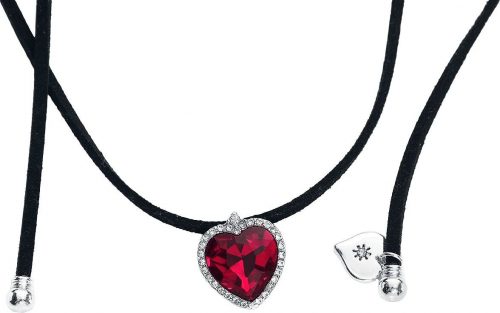 Lovett & Co. Red Heart Black Ribbon Choker Náhrdelník - řetízek černá