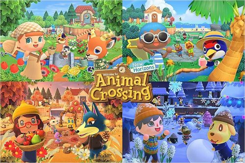 Animal Crossing 4 Seasons plakát vícebarevný