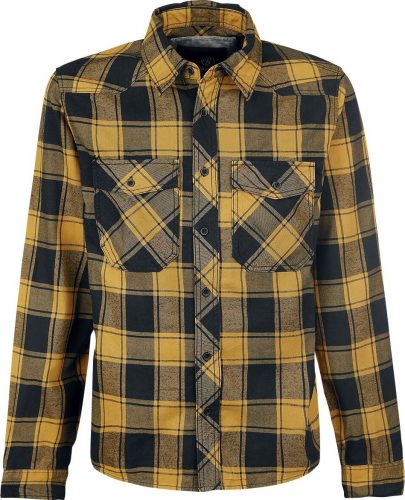 Brandit Checkshirt Košile cerná/žlutá