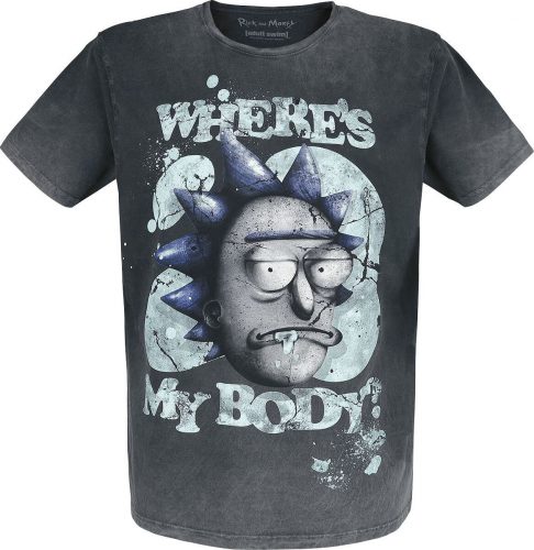 Rick And Morty Where's My Body? Tričko šedá