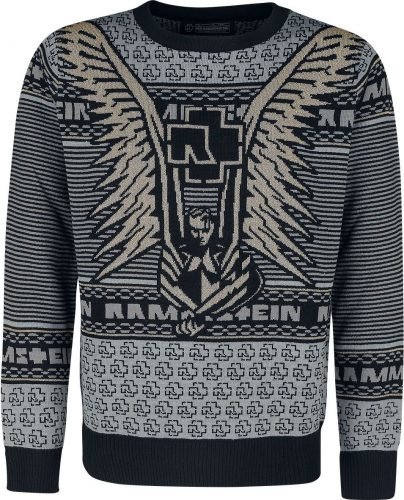 Rammstein Holiday Sweater Gold Pletený svetr cerná/zlatá