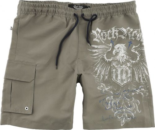 Rock Rebel by EMP Badeshorts mit Prints und Taschen Pánské plavky písková