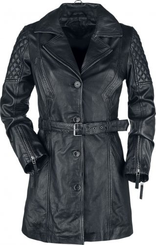 Black Premium by EMP Dámský kožený kabát černá