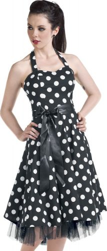 H&R London Big Dot Dress Šaty černá