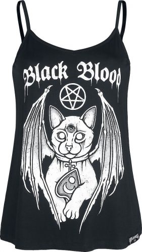 Black Blood by Gothicana Top mit Demonic Cat Dámský top černá