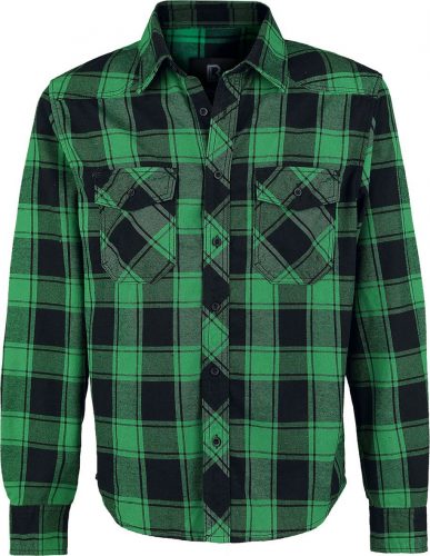 Brandit Checkshirt Košile zelená/cerná