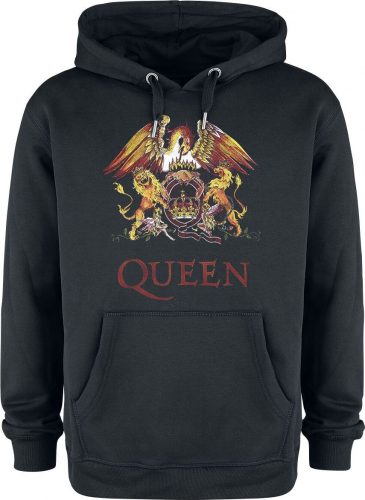 Queen Amplified Collection - Royal Crest Mikina s kapucí černá