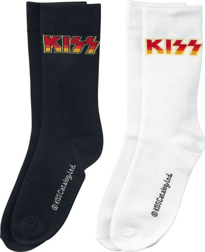 Kiss Logo-Socken - 2er Pack Ponožky cerná/bílá