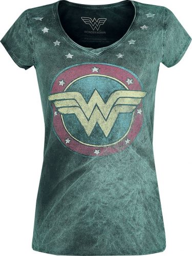 Wonder Woman Vintage Logo Dámské tričko zelená