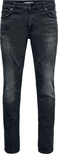 ONLY and SONS ONSLoom Slim Life Black Wash Džíny černá