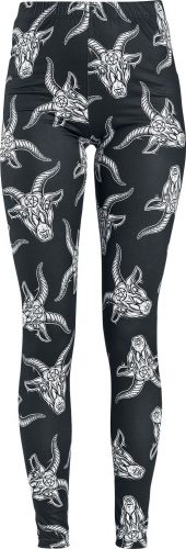 Black Blood by Gothicana Leggings mit Ziegenkopf Alloverprint Leginy černá