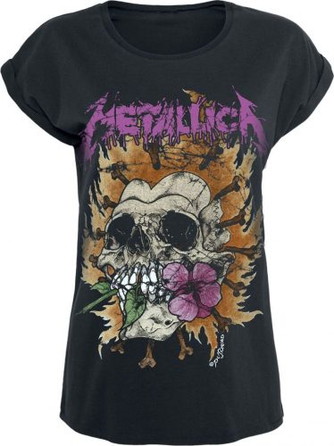 Metallica Flower Skull Dámské tričko černá