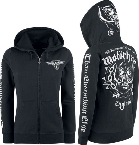 Motörhead England Dámská mikina s kapucí na zip černá